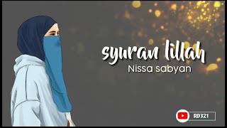 Download lagu Syukron Lillah - Nissa Sabyan | Merdu ( LIRIK) mp3