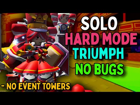 Solo The Final Act Hard Mode Triumph Without Medic/Event Towers | No Bug Abusing | TDS XMAS EVENT