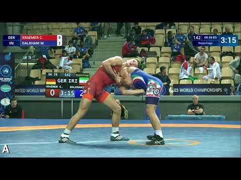 Repechage GR - 59 kg: M. DALKHANI (IRI) df. C. KRAEMER (GER) by VPO, 2-0