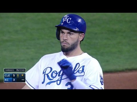 CLE@KC: Hosmer smacks double to plate Cain, cut lead