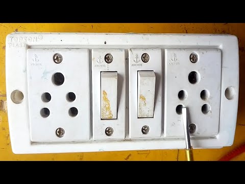 2 switch 2 socket electric board connection. #short