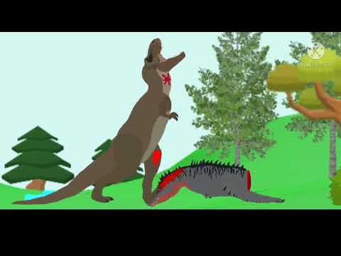 T-rex vs turbosaurus animation | Epic fight