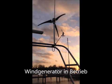 Windgenerator in und außer Betrieb
