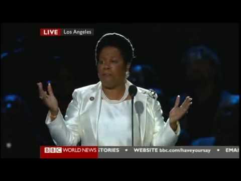 LIVE MEMORIAL MICHAEL JACKSON AT THE STAPLES CENTER - SHEILA JACKSON LEE