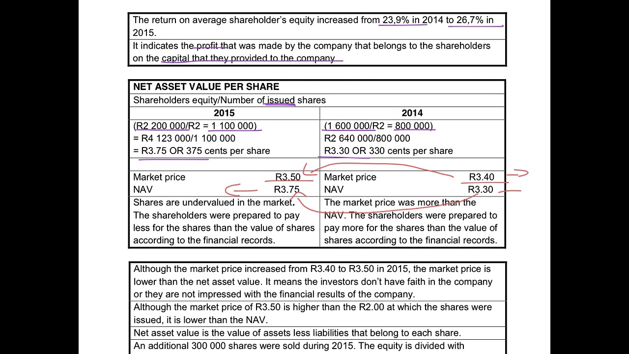 7. Return on Average Shareholders Equity