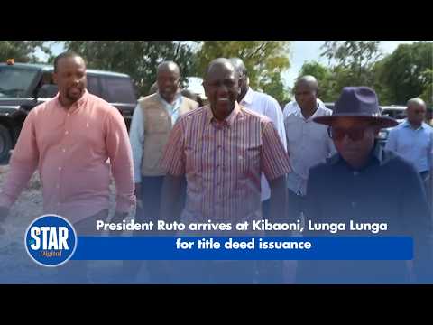 President Ruto arrives at Kibaoni, Lunga Lunga for Title Deed issuance