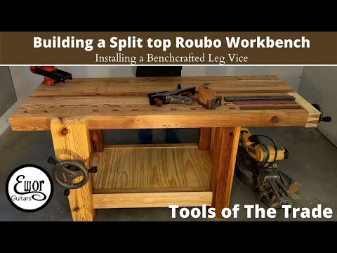 Building a split top Roubo part 5: installing a Benchcrafted leg vice.