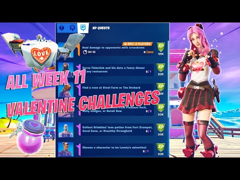 Fortnite All *LEAKED* Week 11 Valentine Legendary & Epic Quests(Challenges)Guide! Chapter 2 Season 5