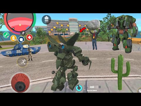 Rope Hero: Vice Town (Transformer Airplane Flight from Army Tank) Spawn Island - Android Gameplay HD
