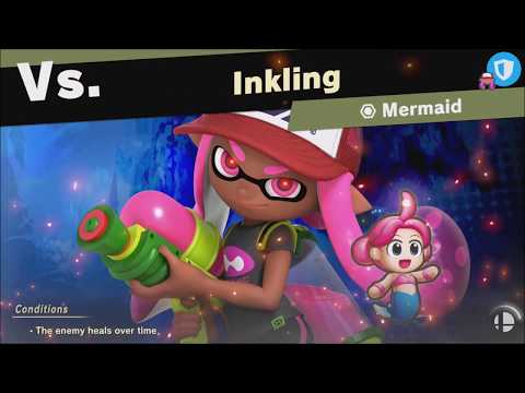 Super Smash Bros Ultimate : vs Inkling Team (Unlocks: Mermaid) World of Light - Adventure Mode