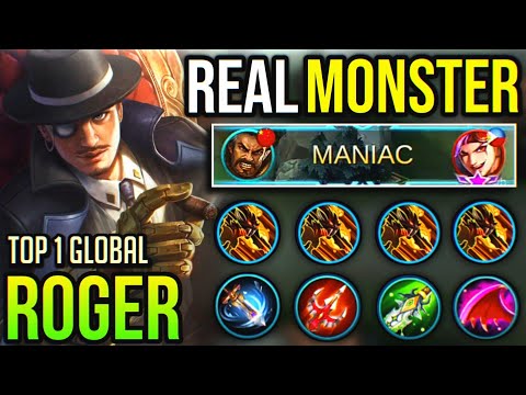 ROGER MANIAC! REAL MONSTER, ROGER BEST BUILD | Top 1 Global Roger - Mobile Legends