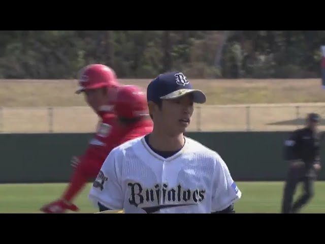 【春季キャンプ】バファローズ・山岡が1回を少ない球数で抑える!!