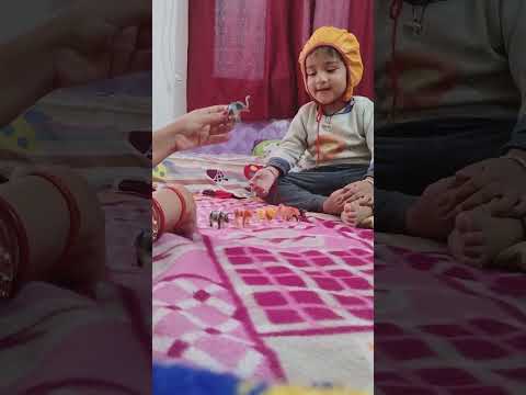2 years old baby playing with animals toys🥰
