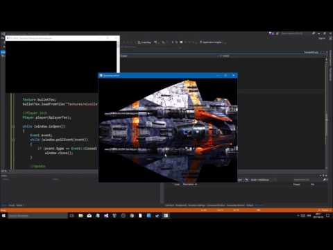 SFML C Tutorial 12 PART 1 4 | 2D Space shooter game using Sprites Textures and UI with Text