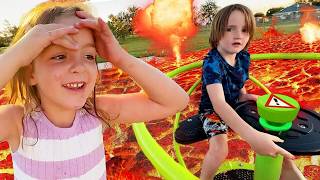 Family Day turns FLOOR is LAVA!! Saving Navey, Swimming with Mermaids, Bike Ride, my Crazy Daughter
