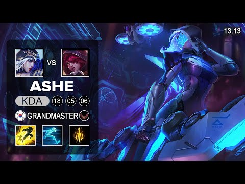 Ashe vs Xayah ADC - KR Grandmaster - Patch 13.13 Season 13