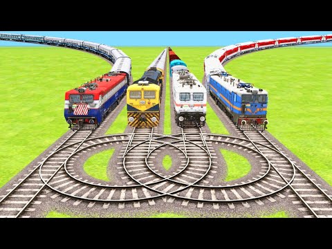 IMPOSSIBLE DOUBLE LOOPING CIRCLE  RAILROAD TRACKS VS TRAINS CROSSING ▶️ Trains Simulator | TrainsFun