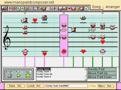 Funky Town in Mario Paint Composer