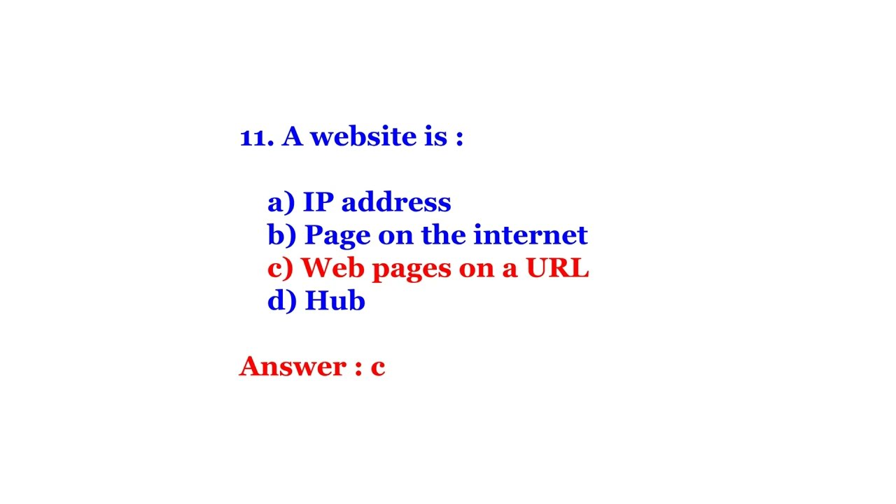 Computer MCQs | Part 9 | Internet and Web Technology