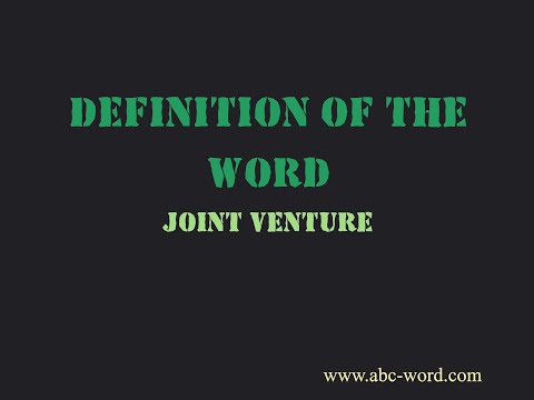 Definition of the word "Joint venture"