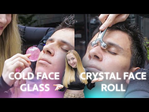 ASMR Massage Sleep Meditation | Crystal Face Roll, Cold Face Glass ..