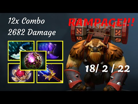 Earthshaker Offlane CARRY - 12x Combo With RAMPAGE!!! 2682 DAMAGE - What's a Play! | Dota 2 7.22