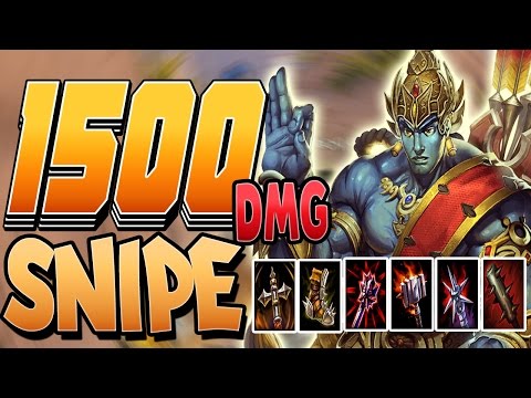 Smite: 1500 Dmg Rama Snipe Build - The Most Boosted Person I've Ever Played With.