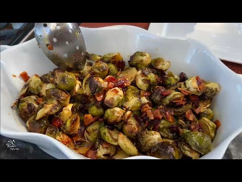 Maple Bourbon glazed Brussels Sprouts / so easy and delicious❤️