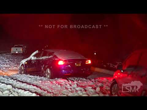 3-9-23 Redding, CA-Motorcycle, cars sliding, stuck, rare heavy snow.mp4