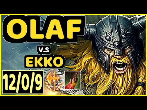 NJI (OLAF) vs EKKO - 12/0/9 KDA JUNGLE GAMEPLAY - EUW Ranked GRANDMASTER