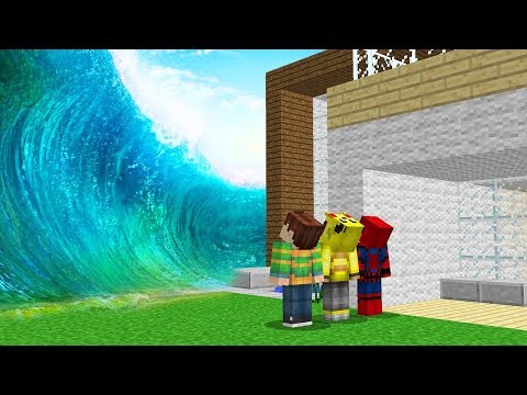 TSUNAMİ YENİ EVİMİ YIKTI! 😱 - Minecraft
