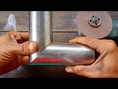 easy way to cut 45 degree round pipe with angle grinder