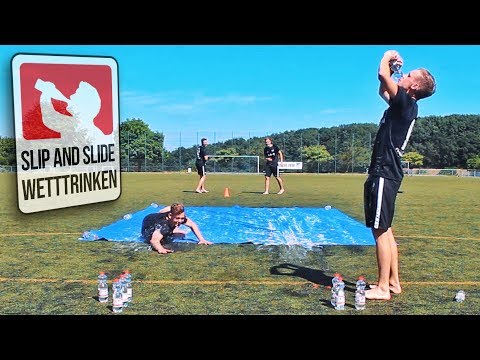 Slip & Slide Wetttrinken Challenge!