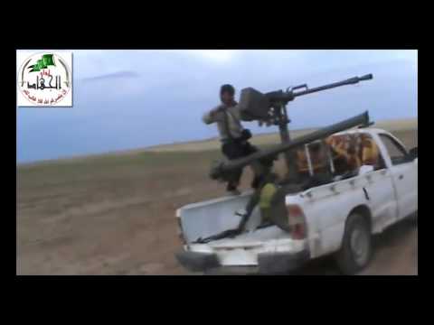 استهداف رتل لقوات النظام أثناء خروجه من اللواء 93 في عين عيسى في ريف الرقة بواسطة رشاش 14 من قبل لواء الجهاد في سبيل الله
