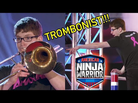 American Ninja Warrior Trombonist Hits The Buzzer!!!