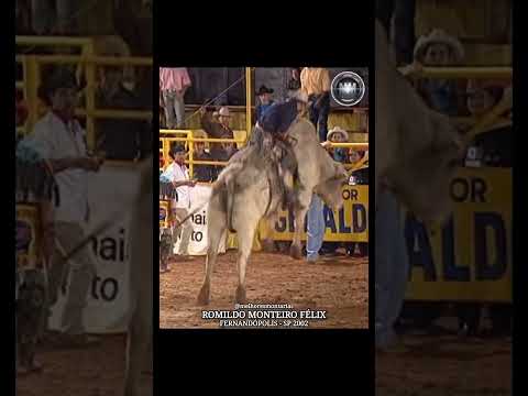 Todas as montarias de Romildo Monteiro Félix no Rodeio de Fernandópolis - SP no ano de 2002.