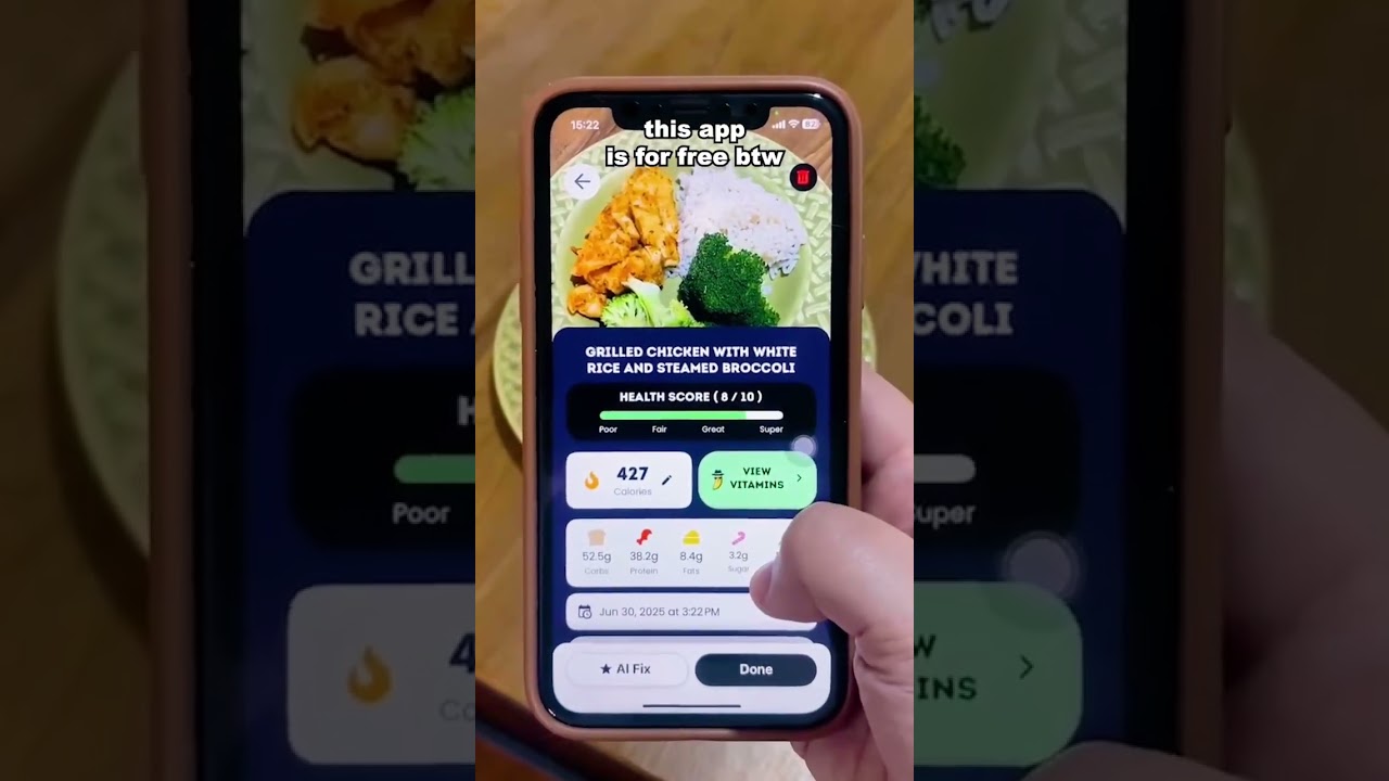 AI app like this for free is crazy ngl #foodtracker #foodscanner
