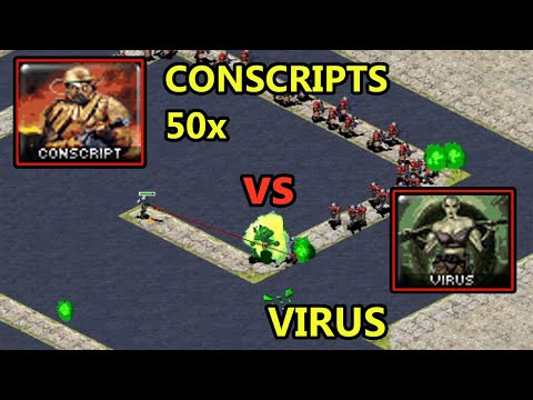 Virus TD vs 50 Conscripts - [Red Alert 2]