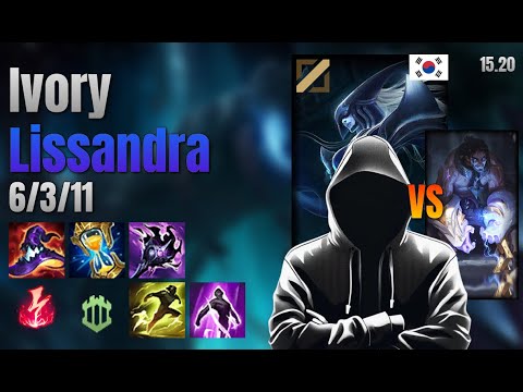 Ivory Mid Lissandra vs Sylas lol KR solo rank Full Game 15.20 | Ivory 리산드라 vs 사일러스