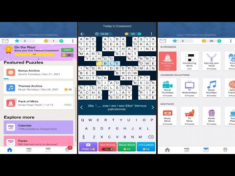 Daily Themed Crossword (by PlaySimple Games) - offline crossword game for Android and iOS - gameplay - YouTube