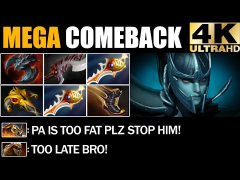 2X Divine Rapier Phantom Assassin VS Mega Creeps - Epic Comeback Dota 2 Pro Gameplay
