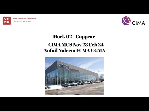 Mock 02 Cuppcar CIMA Management Case Study Nov 23 Feb 24