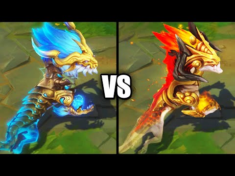 Storm Dragon Aurelion Sol vs Ashen Lord Aurelion Sol Epic Skins Comparison (League of Legends)