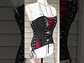 DIY Harley Quinn Black And Red Corset Design Grommets Ties Mesh Netting Corsets L Sewing