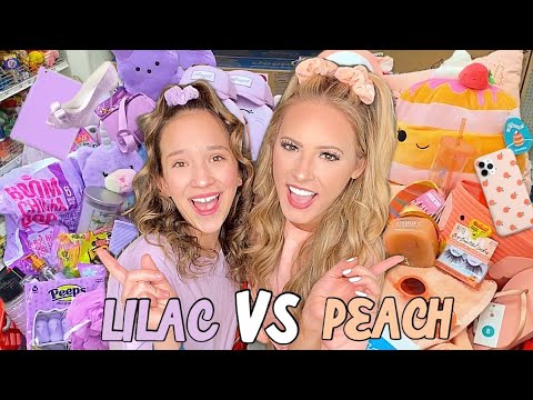 LILAC 🦄🍬VS PEACH 🍑🍄 TARGET SHOPPING CHALLENGE