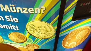 Coin machine in Germany. How Coinstar machine works.