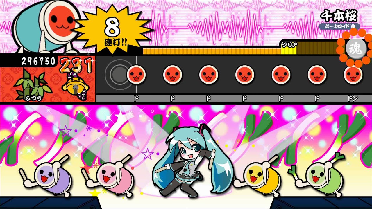 【太鼓の達人WiiU】 千本桜(普通) 【譜面確認プレイ動画】