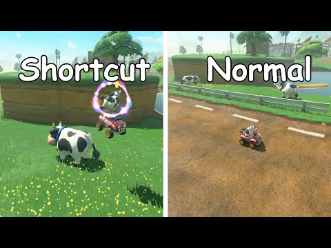 Mario Kart World Moo Moo Meadows World Record Shortcuts Tutorial
