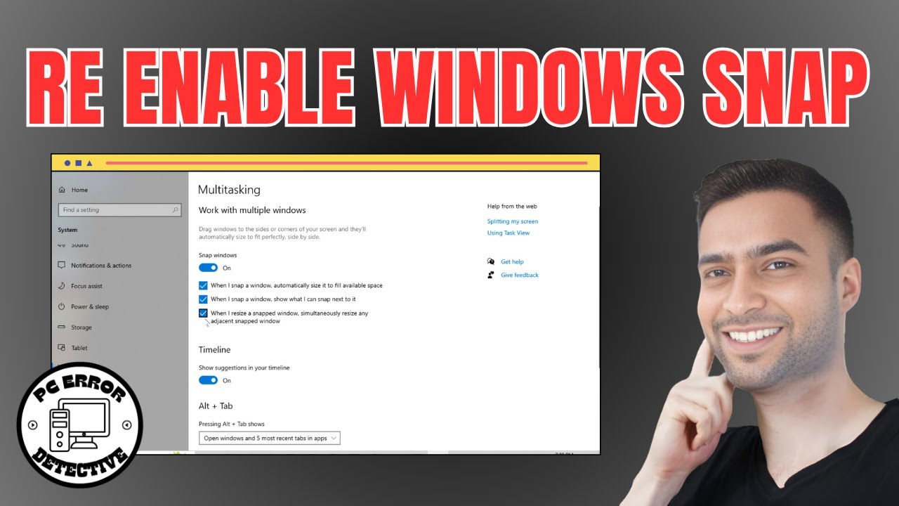 How To Re Enable Windows Snap