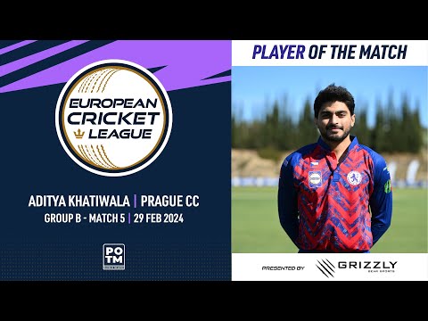 POTM: A.Khatiwala - HUD vs PCC |Group B, Match 5|European Cricket League 2024|29 Feb 2024| ECL24.019